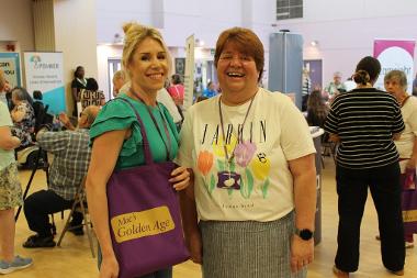 Cllr Lucie Foice-Beard with Cllr Sam Clark at Whittlesey Golden Age event June 2025